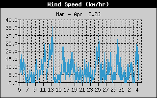 Wind Speed: 1 Month History